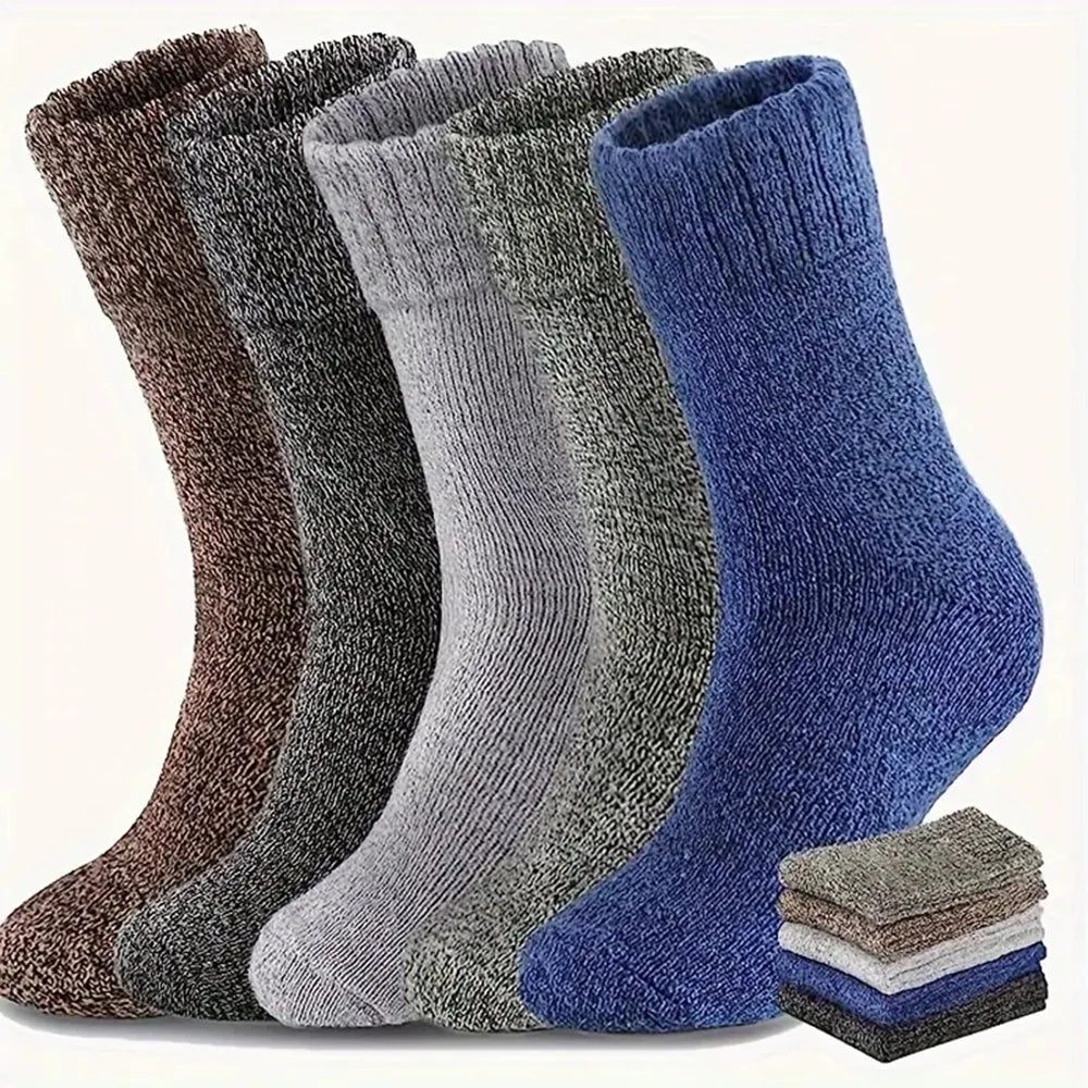 5 Pairs Winter Warm Men Wool Socks