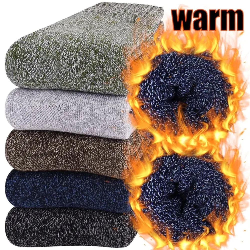 5 Pairs Winter Warm Men Wool Socks